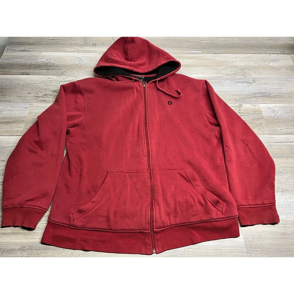 Vtg South Pole Hoodie Faded Sweatshirt Cyber Punk Streetwear Emo Full Zip Y2K‎ L